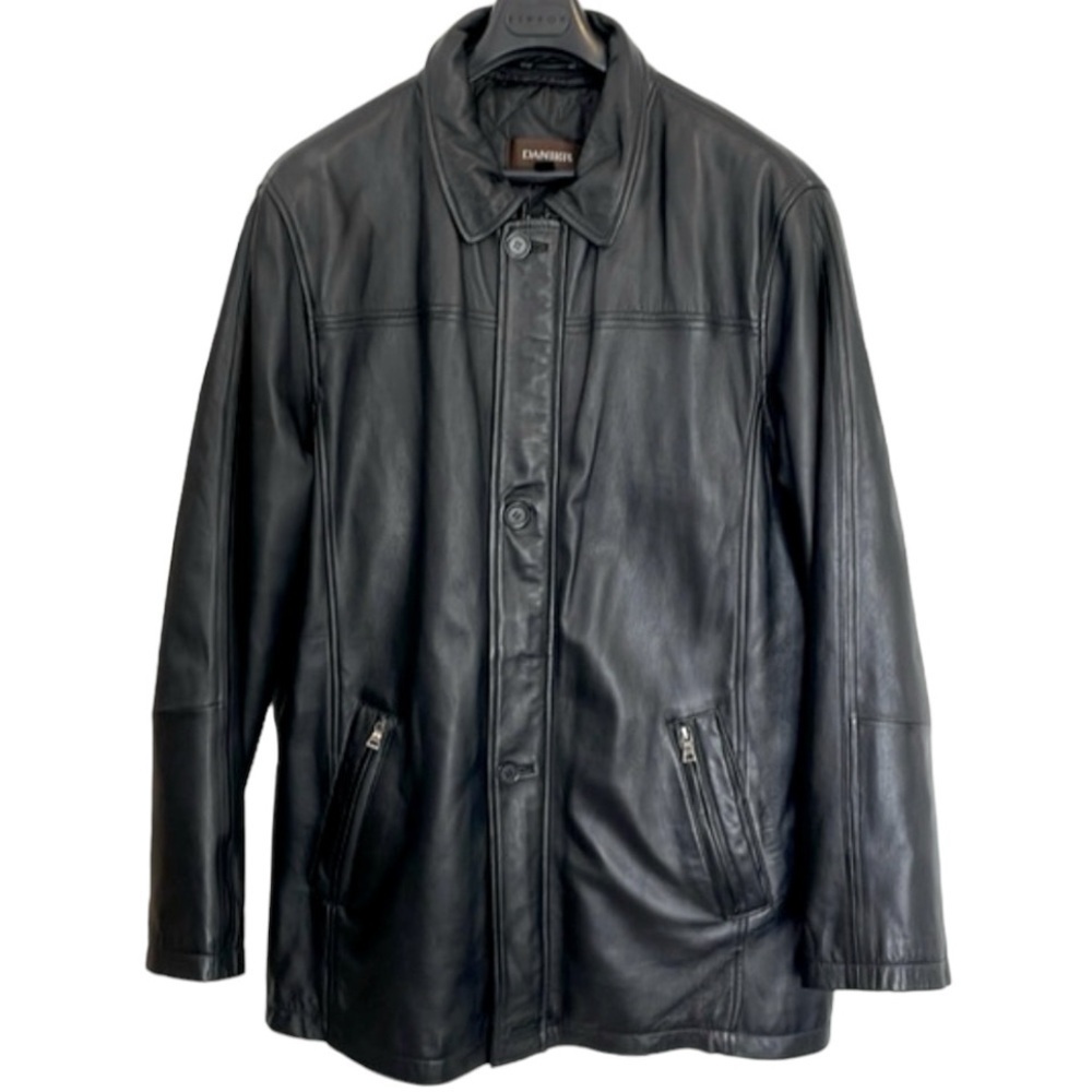 Danier Men’s Lined Black Leather Jacket Size XL